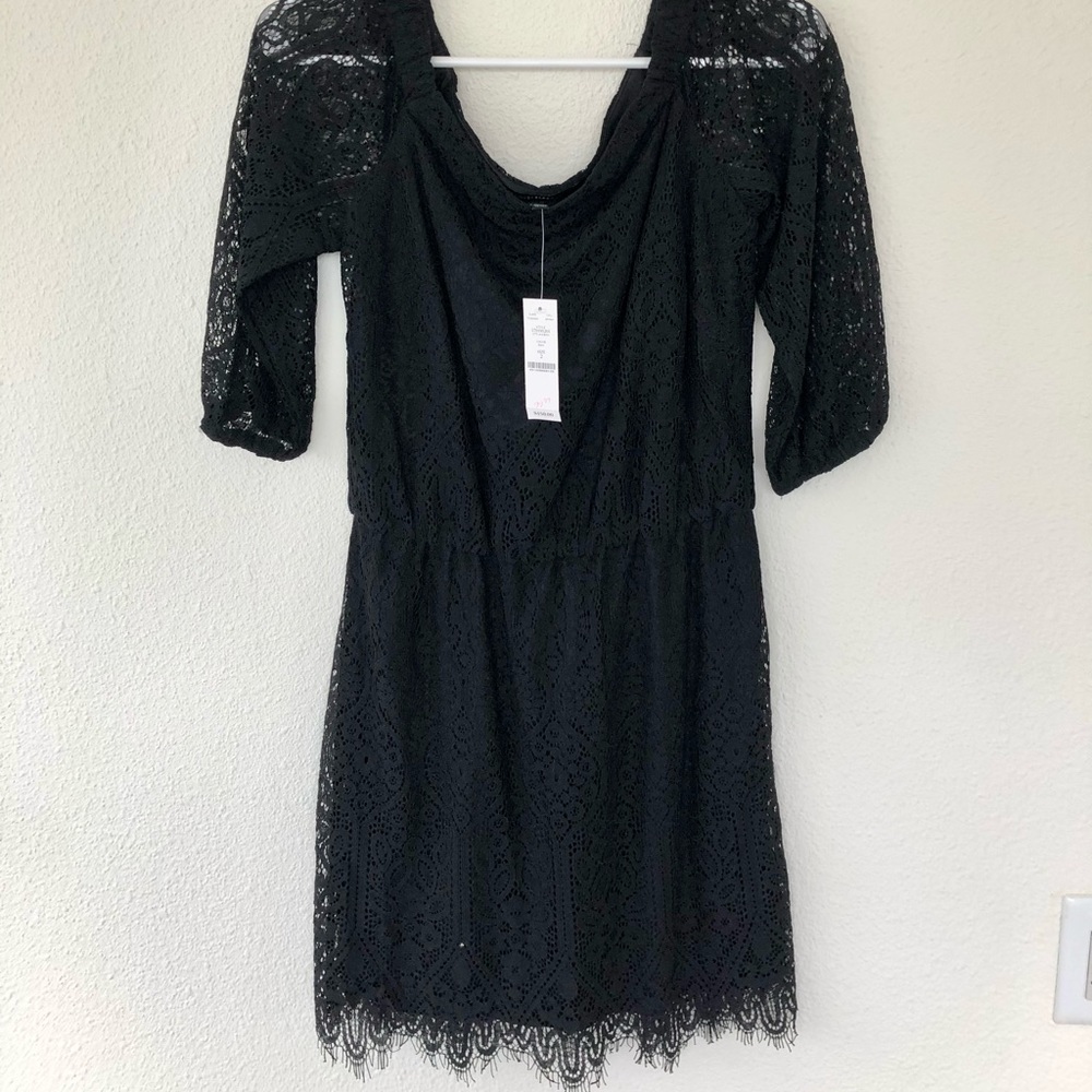 Black Lace off the shoulder dress